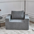 Fauteuil d'appoint uni gris en mousse avec coussin