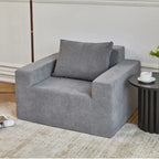 Fauteuil d'appoint uni gris en mousse avec coussin