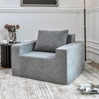 Fauteuil d'appoint uni gris en mousse avec coussin