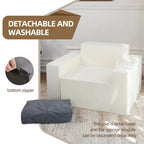 Fauteuil d'appoint uni gris en mousse avec coussin