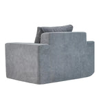Fauteuil d'appoint uni gris en mousse avec coussin