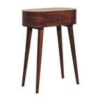 Mini tavolo consolle in legno massello di mango, finitura castagna
