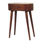 Mini tavolo consolle in legno massello di mango, finitura castagna