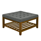 Quadratischer gepolsterter Ottoman mit offenem Fach