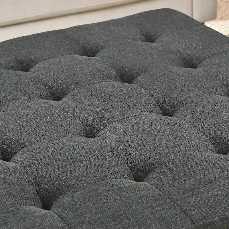 Quadratischer gepolsterter Ottoman mit offenem Fach