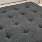 Quadratischer gepolsterter Ottoman mit offenem Fach