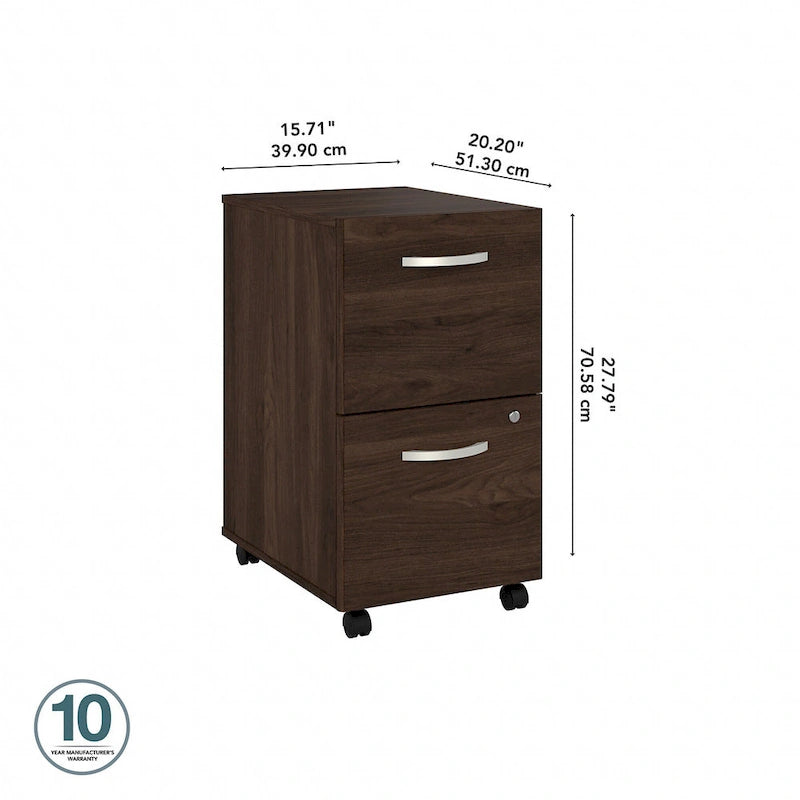 Mobiler Aktenschrank mit 2 Schubladen und Schloss