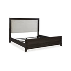 Gepolstertes Paneelbett mit LED-Kopfteil und USB-Anschlüssen