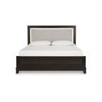 Gepolstertes Paneelbett mit LED-Kopfteil und USB-Anschlüssen