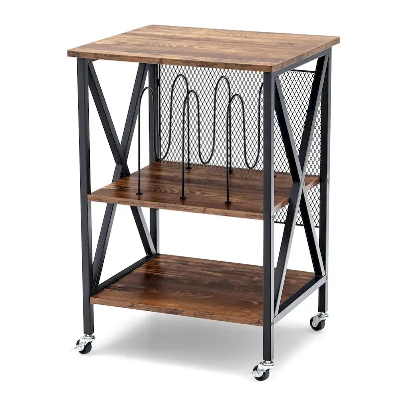 Rollbarer Plattenspielerschrank mit Stauraum