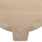 Round Mango Wood Coffee Table, Natural Brown, 35 Inch