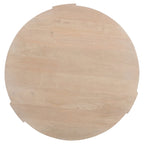 Round Mango Wood Coffee Table, Natural Brown, 35 Inch