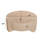 Round Mango Wood Coffee Table, Natural Brown, 35 Inch