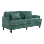 Canapé 2 places vert en chenille avec coussins d'assise amovibles