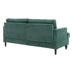 Canapé 2 places vert en chenille avec coussins d'assise amovibles