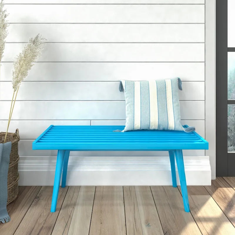 Vstupní lavice z dřeva v mid-century stylu - 41.3 L x 16.5 W x 17.5 H