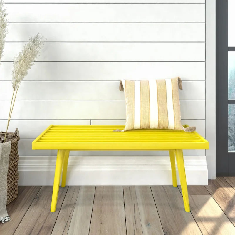 Vstupní lavice z dřeva v mid-century stylu - 41.3 L x 16.5 W x 17.5 H