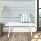 Plank and Beam Mid Century Single Wood Entryway Bench - 41.3 L x 16.5 W x 17.5 H
