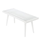 Mid-century houten halbank voor één persoon - 41.3 L x 16.5 W x 17.5 H