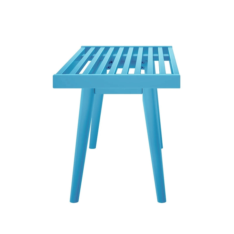 Mid-century houten halbank voor één persoon - 41.3 L x 16.5 W x 17.5 H