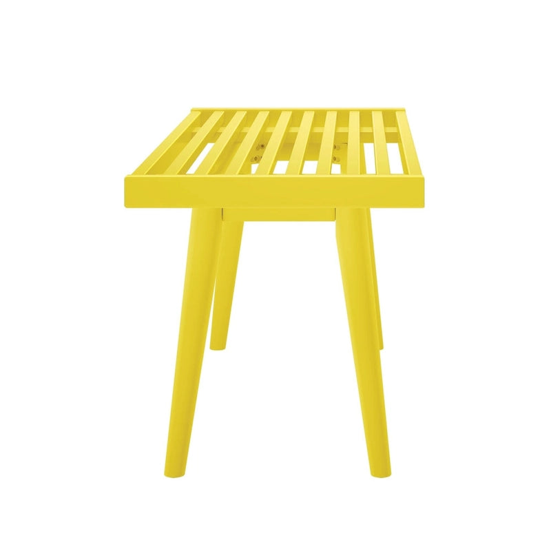 Mid-century houten halbank voor één persoon - 41.3 L x 16.5 W x 17.5 H