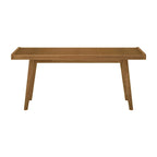 Mid-century houten halbank voor één persoon - 41.3 L x 16.5 W x 17.5 H