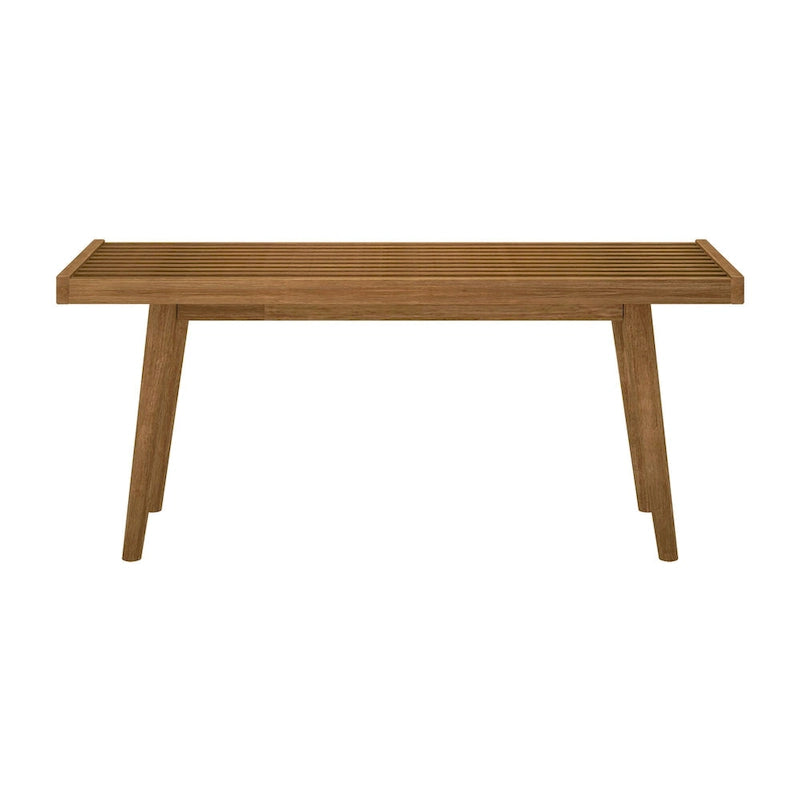 Mid-century houten halbank voor één persoon - 41.3 L x 16.5 W x 17.5 H