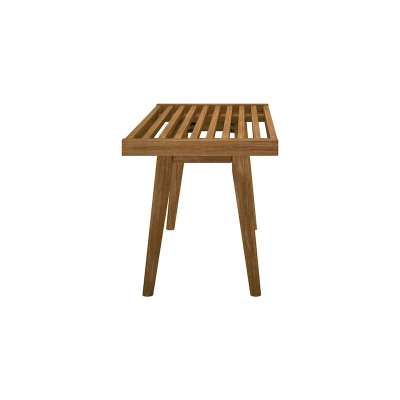 Mid-century houten halbank voor één persoon - 41.3 L x 16.5 W x 17.5 H