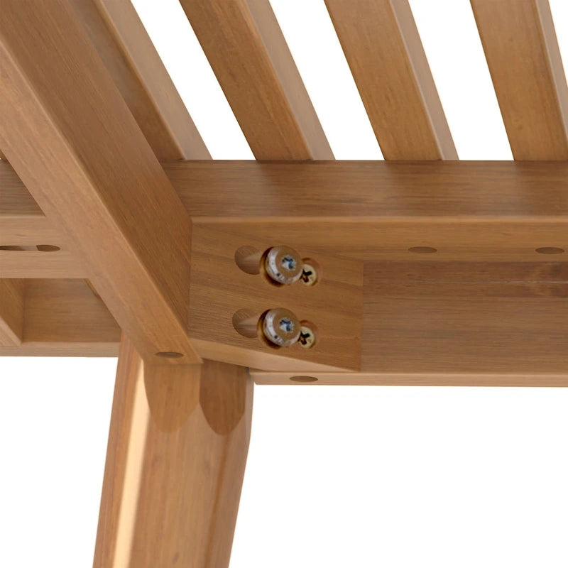 Mid-century houten halbank voor één persoon - 41.3 L x 16.5 W x 17.5 H