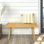 Mid-century houten halbank voor één persoon - 41.3 L x 16.5 W x 17.5 H