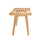 Mid-century houten halbank voor één persoon - 41.3 L x 16.5 W x 17.5 H