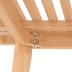 Mid-century houten halbank voor één persoon - 41.3 L x 16.5 W x 17.5 H