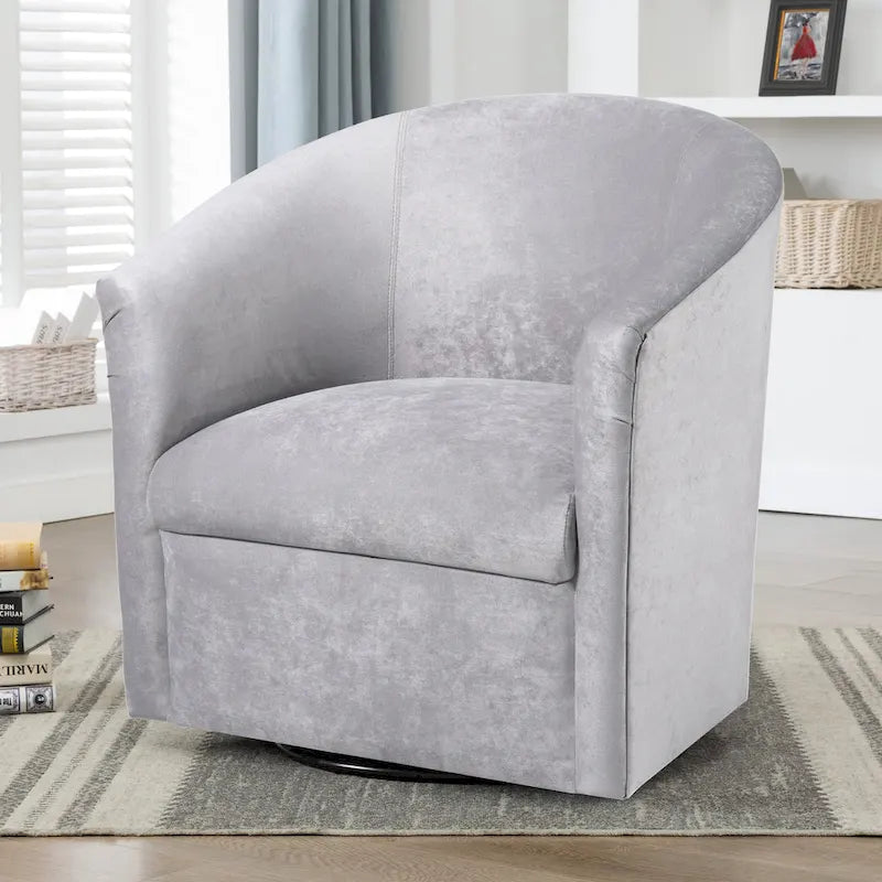 Modern Microfiber Swivel Accent Chair