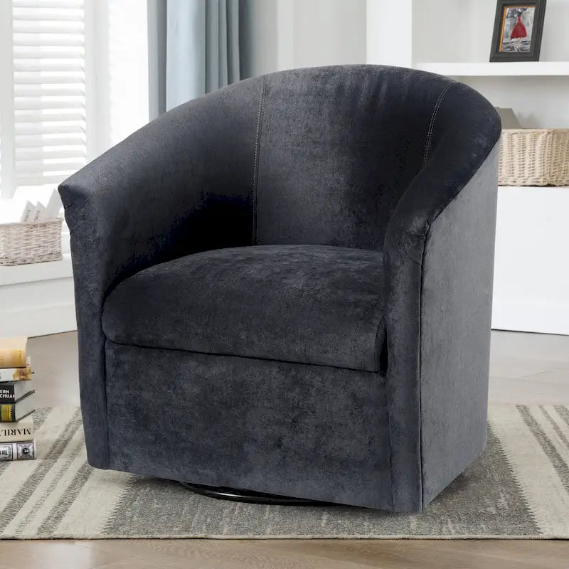 Modern Microfiber Swivel Accent Chair