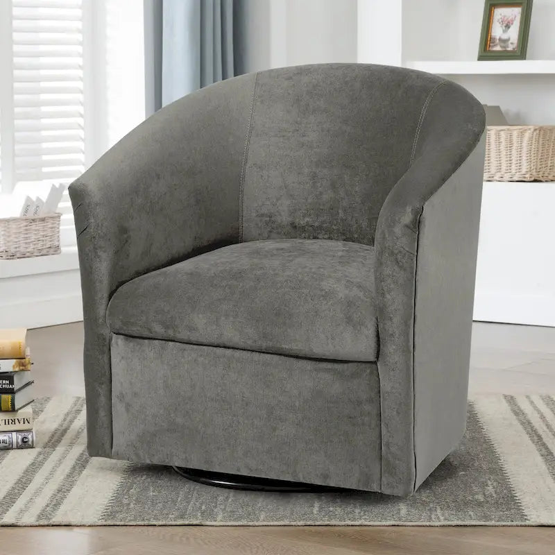 Modern Microfiber Swivel Accent Chair