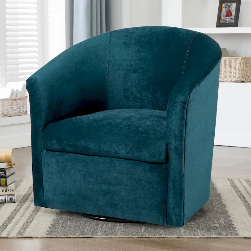 Modern Microfiber Swivel Accent Chair