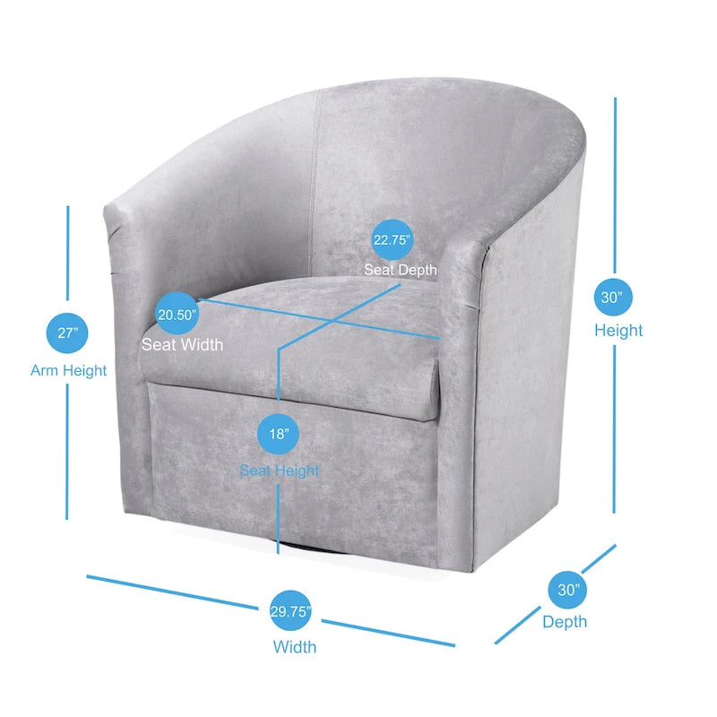 Modern Microfiber Swivel Accent Chair