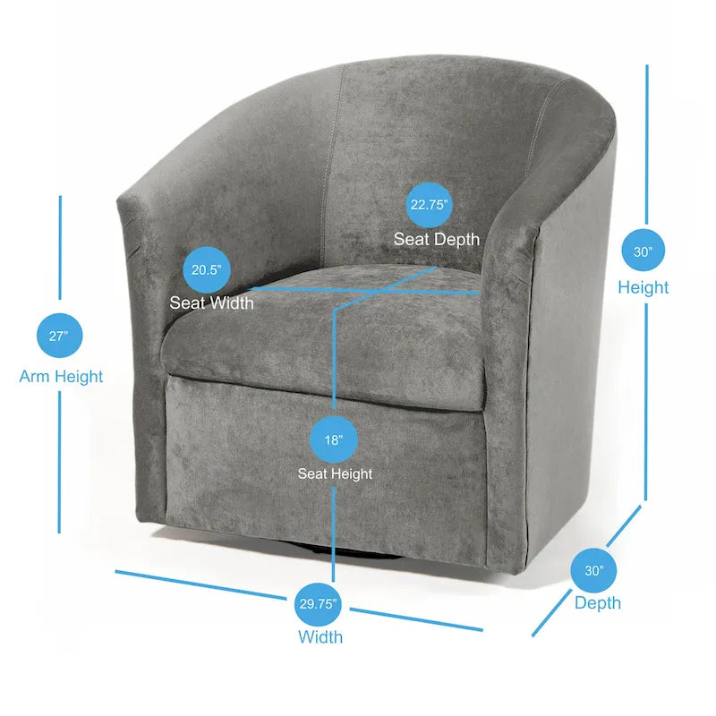Modern Microfiber Swivel Accent Chair
