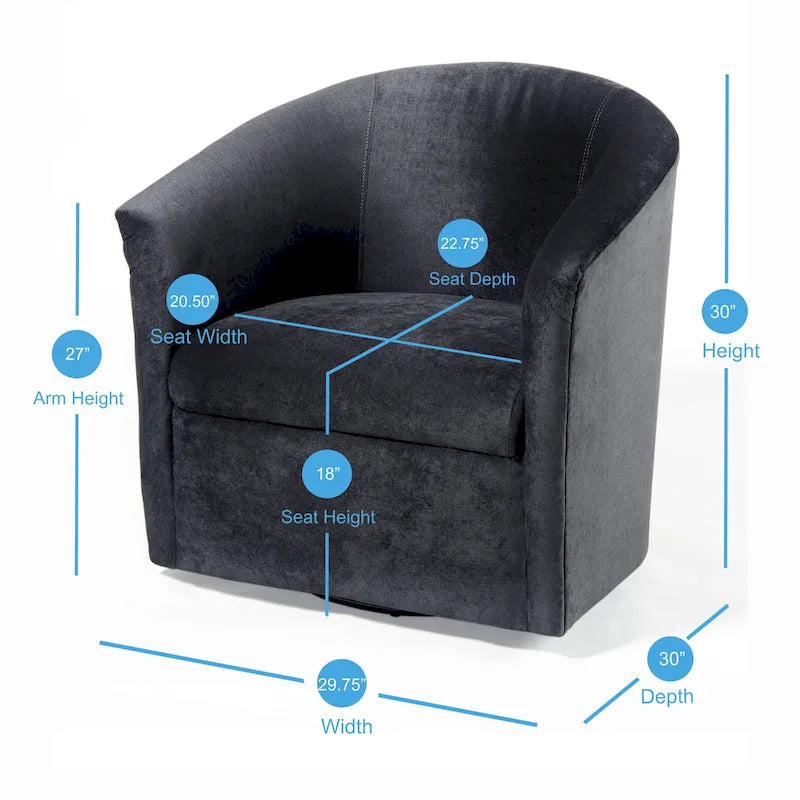 Modern Microfiber Swivel Accent Chair