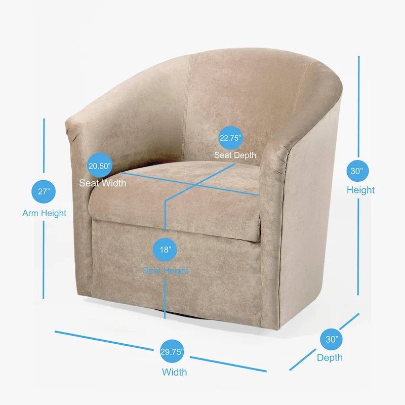 Modern Microfiber Swivel Accent Chair