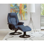 Leather Swivel Recliner with Ottoman