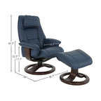 Leather Swivel Recliner with Ottoman