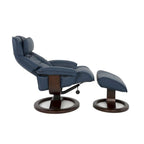 Leather Swivel Recliner with Ottoman