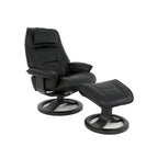Leather Swivel Recliner with Ottoman