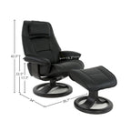 Leather Swivel Recliner with Ottoman