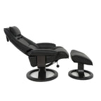 Leather Swivel Recliner with Ottoman