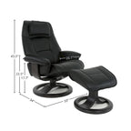 Leather Swivel Recliner with Ottoman