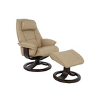 Leather Swivel Recliner with Ottoman