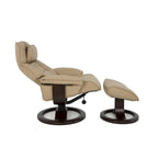 Leather Swivel Recliner with Ottoman