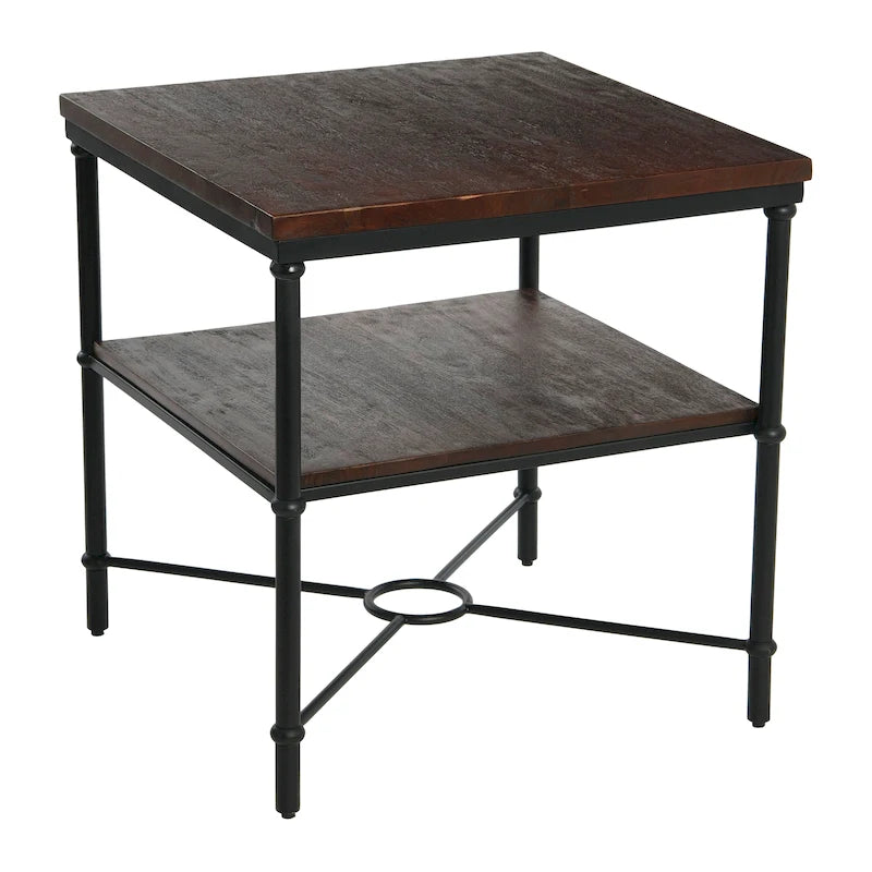 Mesa de apoio com prateleira de arrumação